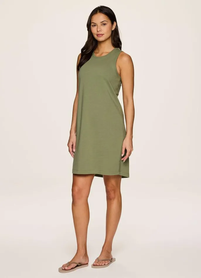 Women Seaside French Terry Dress Olive RBX Active Dresses