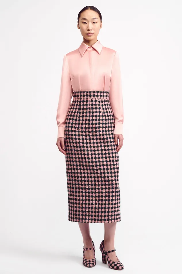 Women Shirts and Tops Emilia Wickstead Ravanne Dusty Pink Satin Shirt