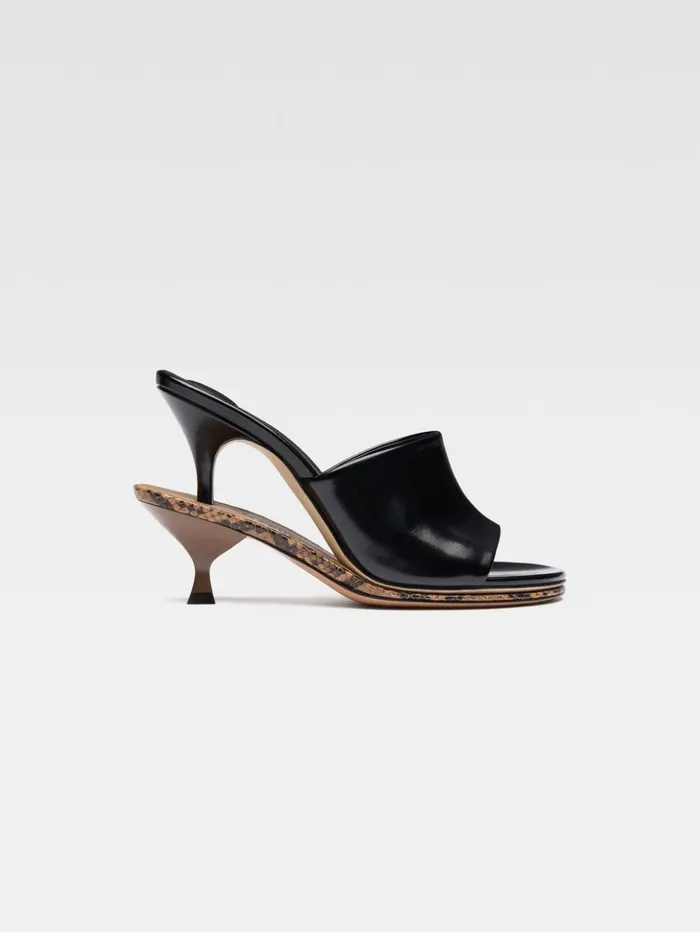 Women Shoes JACQUEMUS The Double Mules Black Light Brown