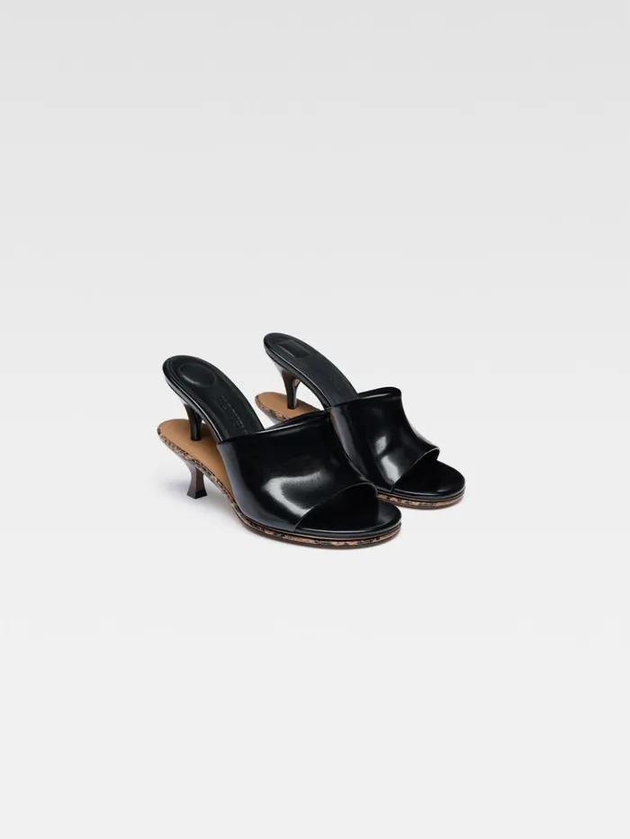 Women Shoes JACQUEMUS The Double Mules Black Light Brown