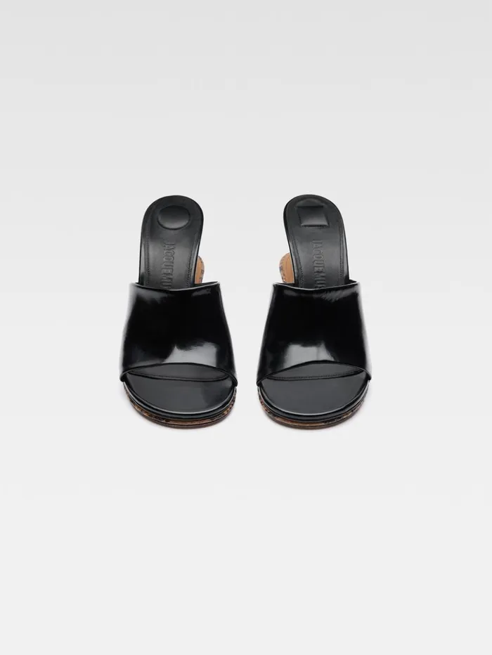 Women Shoes JACQUEMUS The Double Mules Black Light Brown