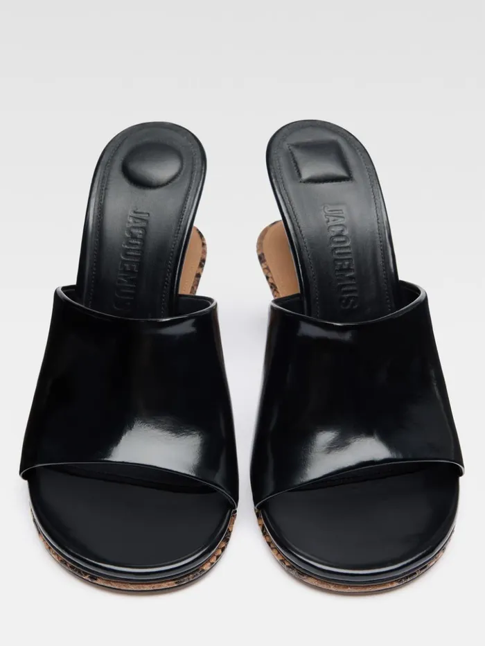 Women Shoes JACQUEMUS The Double Mules Black Light Brown