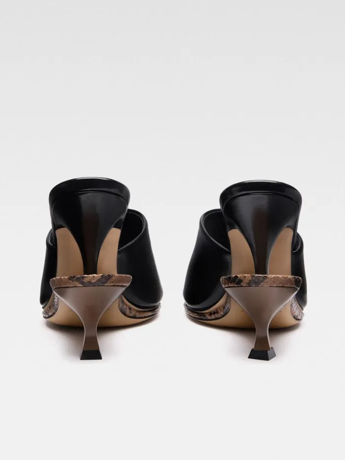 Women Shoes JACQUEMUS The Double Mules Black Light Brown