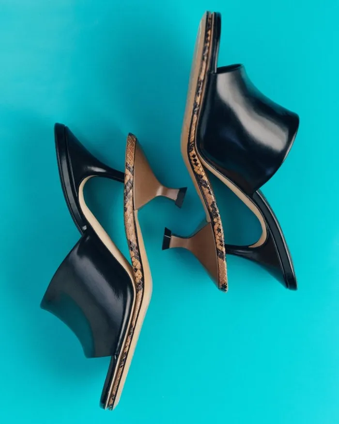 Women Shoes JACQUEMUS The Double Mules Black Light Brown