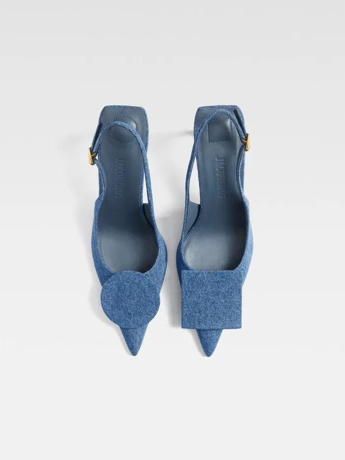 Women Shoes JACQUEMUS The High Duelo Slingbacks Blue Women Shoes JACQUEMUS The High Duelo Slingbacks Blue