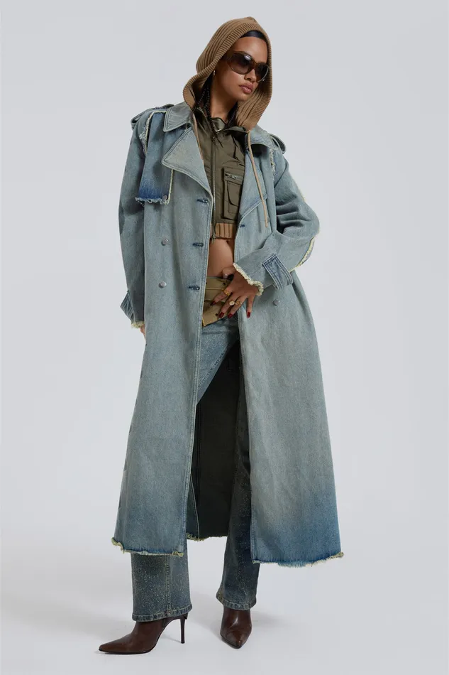 Women Shop Downtown Denim Coat Outerwear Jaded London