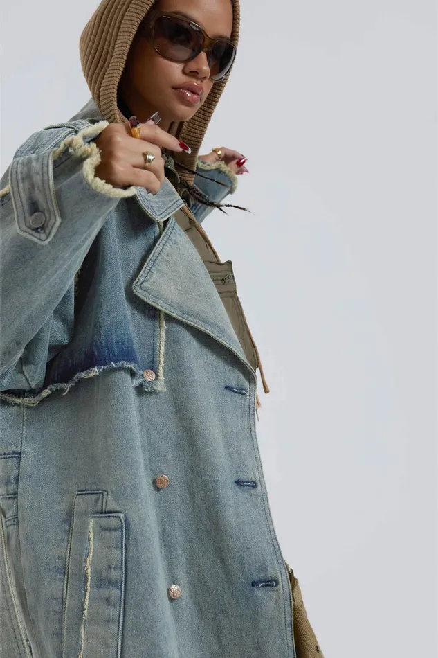 Women Shop Downtown Denim Coat Outerwear Jaded London