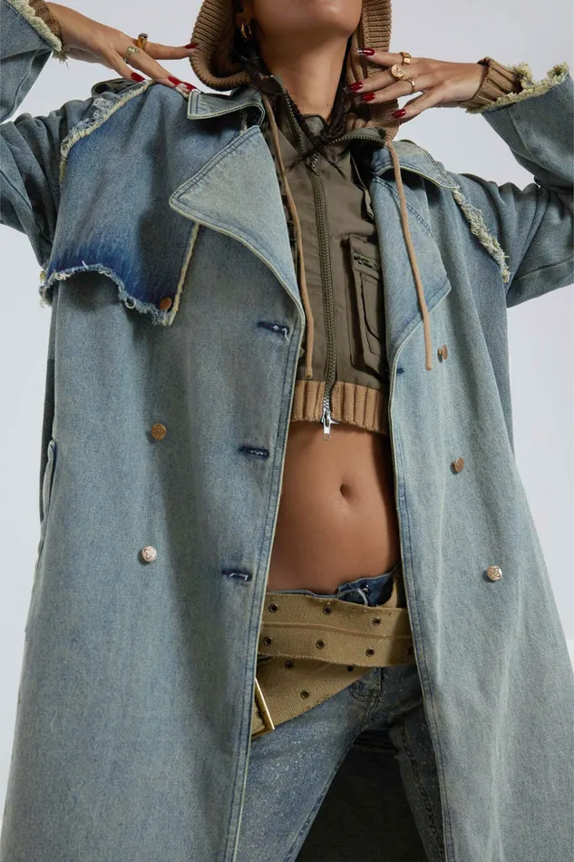 Women Shop Downtown Denim Coat Outerwear Jaded London