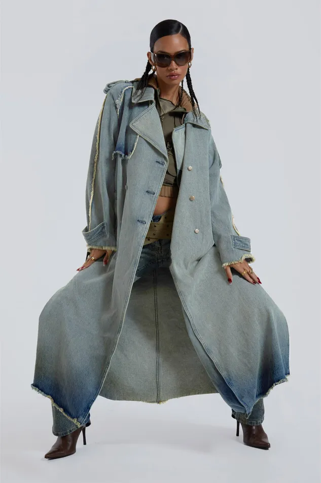 Women Shop Downtown Denim Coat Outerwear Jaded London