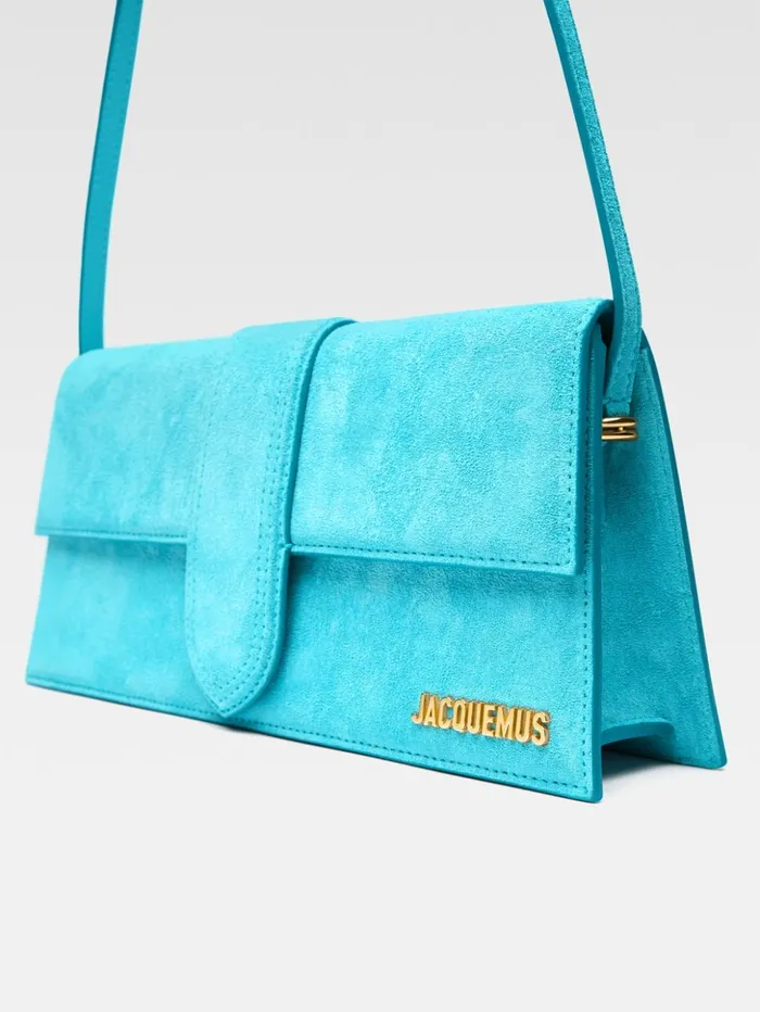 Women Shoulder Bags JACQUEMUS The Long Bambino Light Turquoise Women Shoulder Bags JACQUEMUS The Long Bambino Light Turquoise
