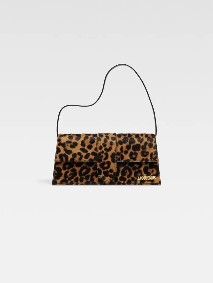 Women Shoulder Bags JACQUEMUS The Long Bambino Print Leopard Brown