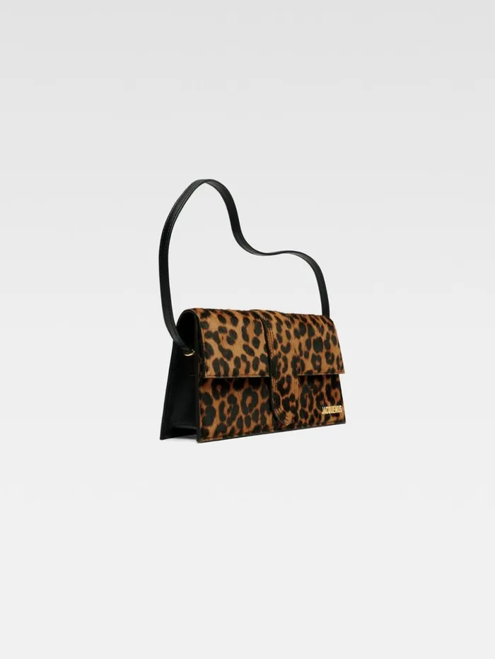 Women Shoulder Bags JACQUEMUS The Long Bambino Print Leopard Brown