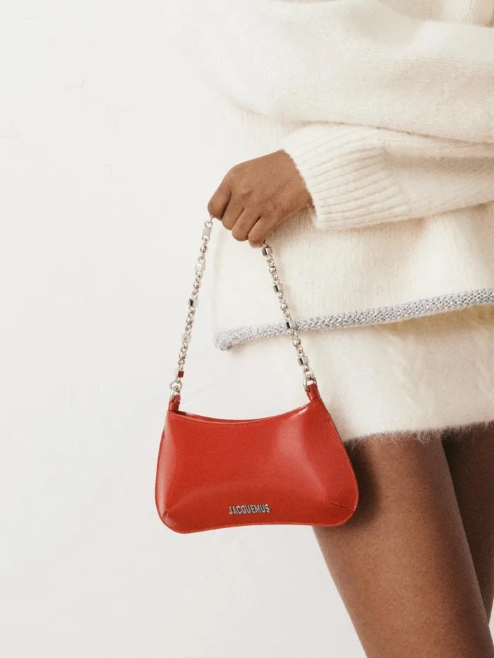 Women Shoulder Bags JACQUEMUS The Small Bisou Chaine Red