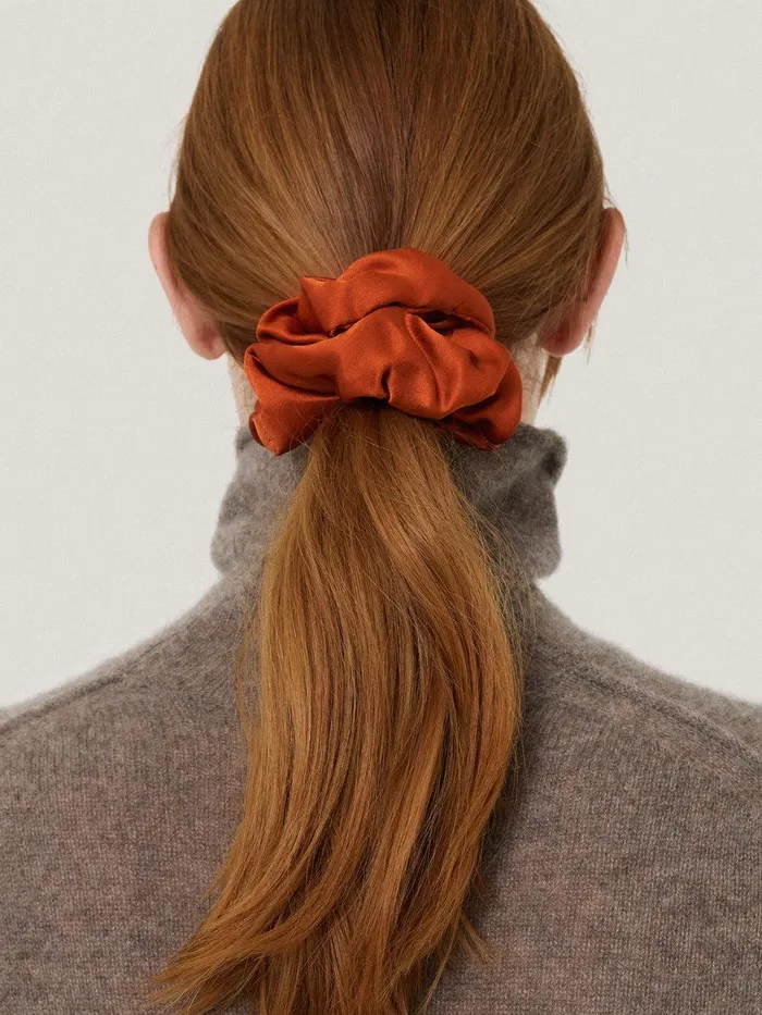 Women Silk Scrunchie Copper Jigsaw Pyjamas and Loungewear