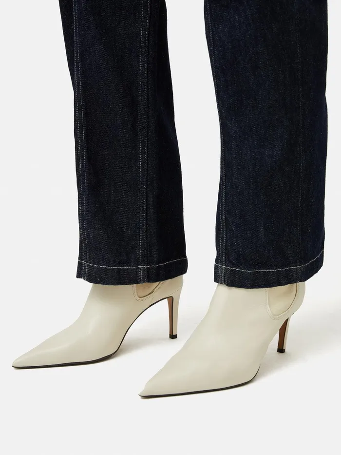 Women Skelter Heeled Boot Cream Jigsaw Boots