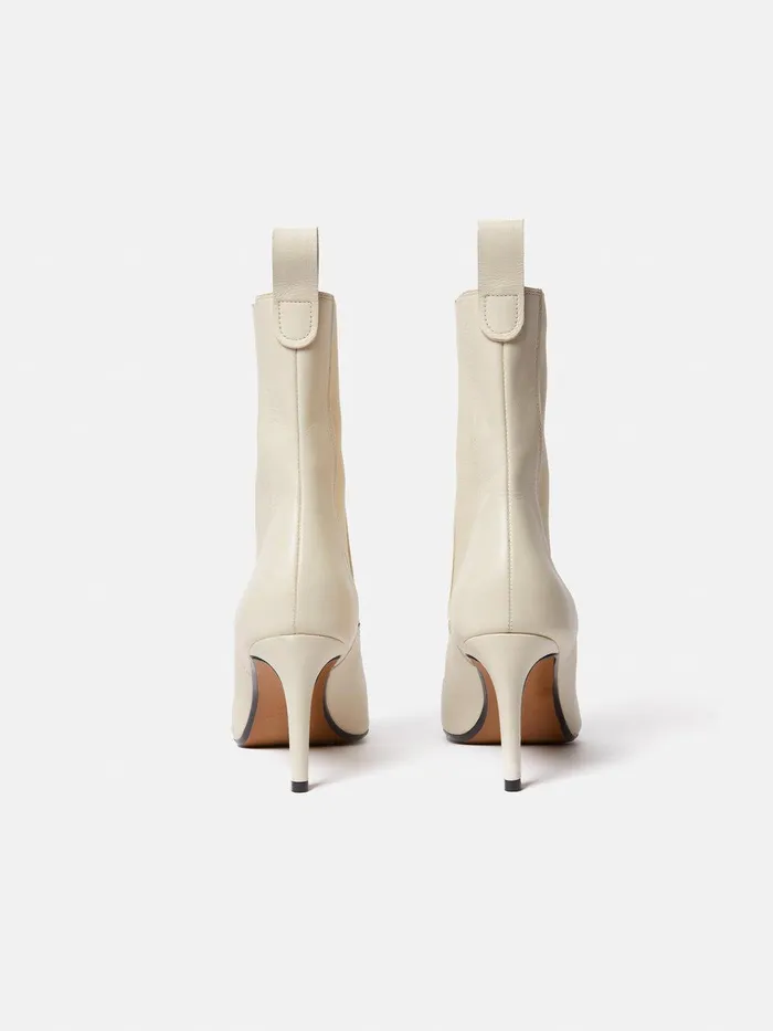 Women Skelter Heeled Boot Cream Jigsaw Boots