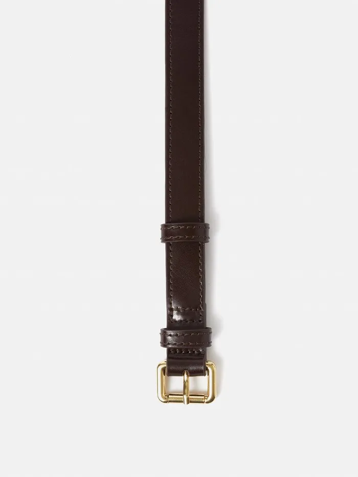 Women Skinny Leather Belt Conker Jigsaw Leather