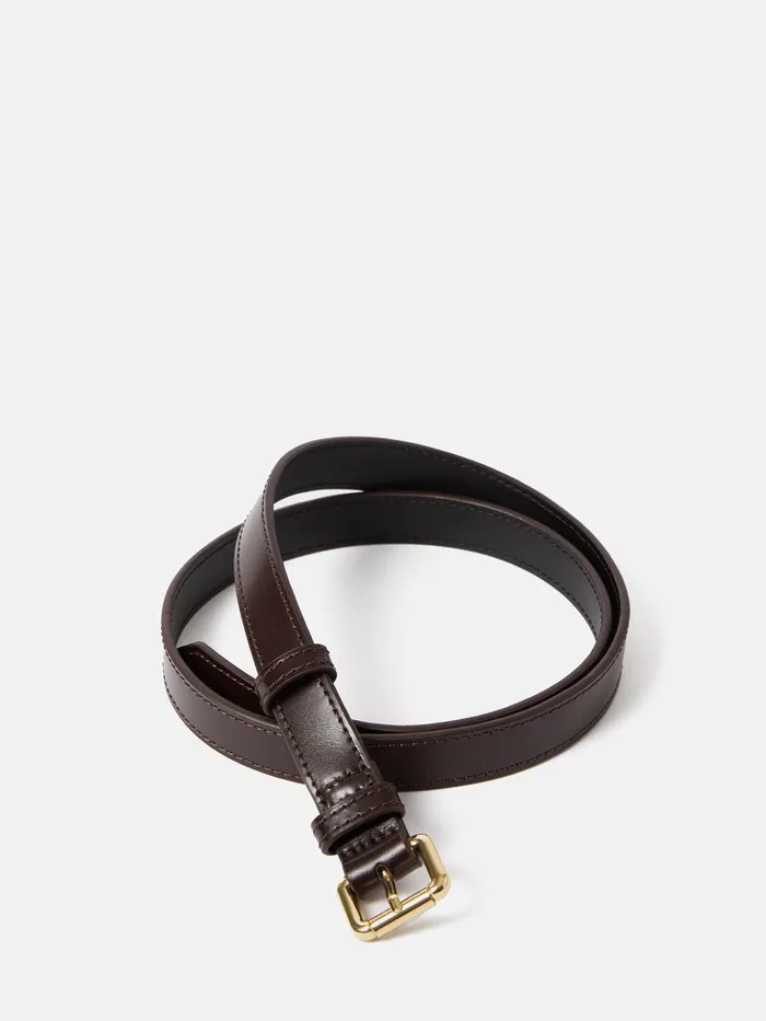 Women Skinny Leather Belt Conker Jigsaw Leather