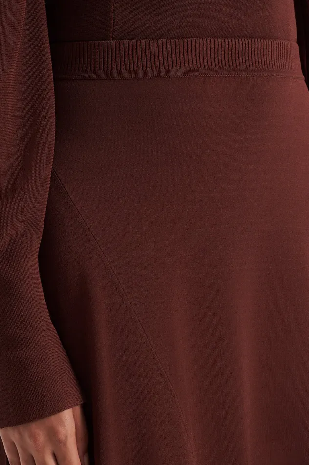 Women Skirts Scanlan Theodore DRAPE HEM SKIRT BURGUNDY Women Skirts Scanlan Theodore DRAPE HEM SKIRT BURGUNDY