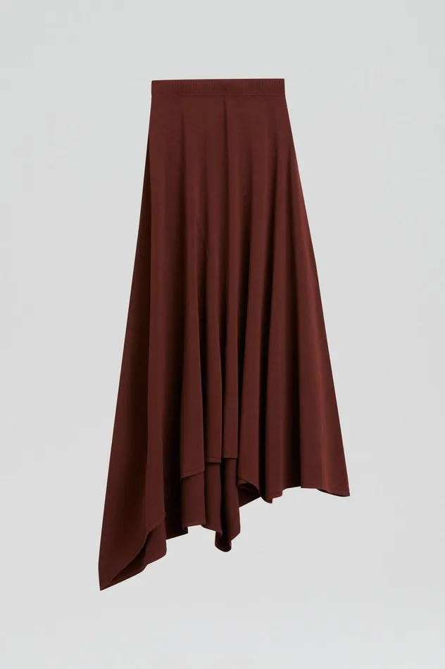 Women Skirts Scanlan Theodore DRAPE HEM SKIRT BURGUNDY Women Skirts Scanlan Theodore DRAPE HEM SKIRT BURGUNDY