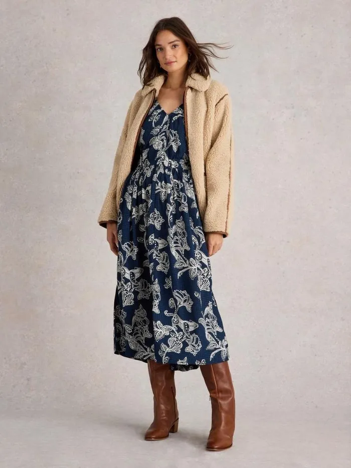 Women Skylar Midi Dress Navy Print White Stuff Dresses