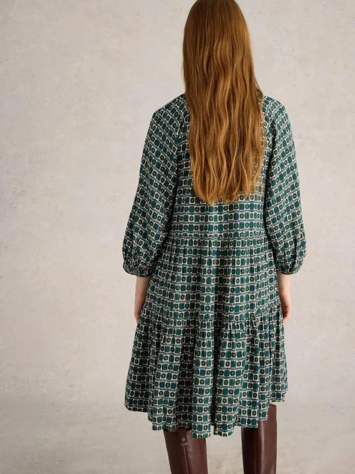 Women Sophia Dress Teal Print White Stuff Dresses