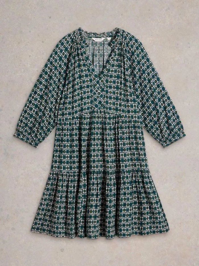 Women Sophia Dress Teal Print White Stuff Dresses