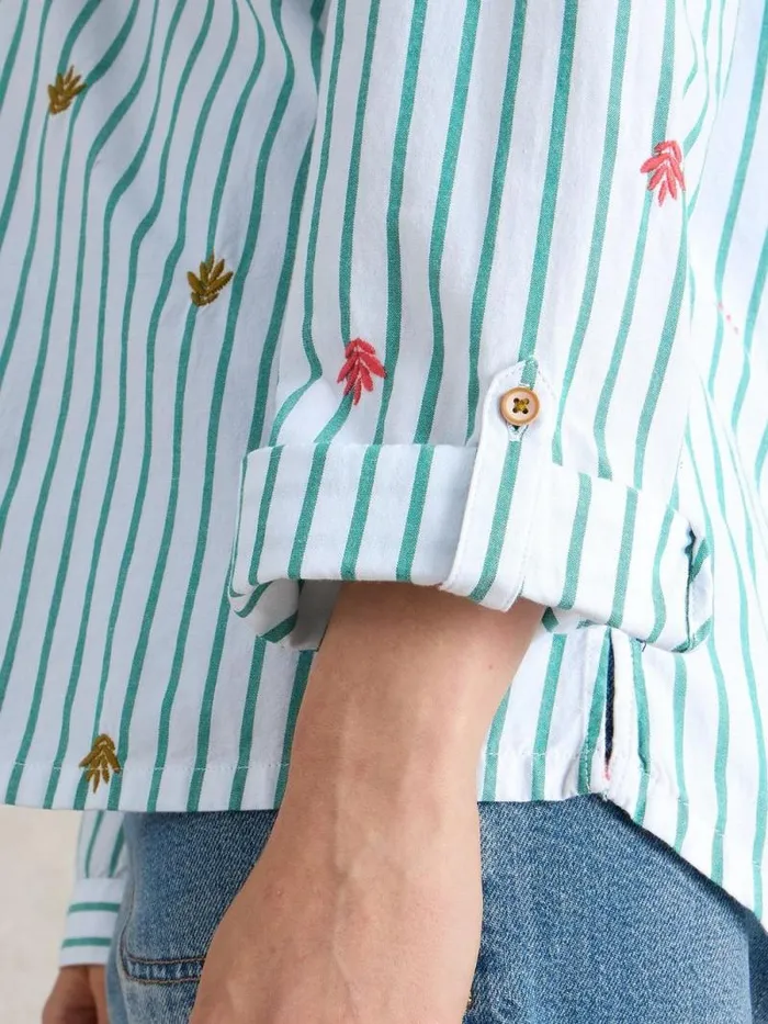 Women Sophie Embroidered Shirt Green Multi White Stuff Shirts and Blouses Women Sophie Embroidered Shirt Green Multi White Stuff Shirts and Blouses