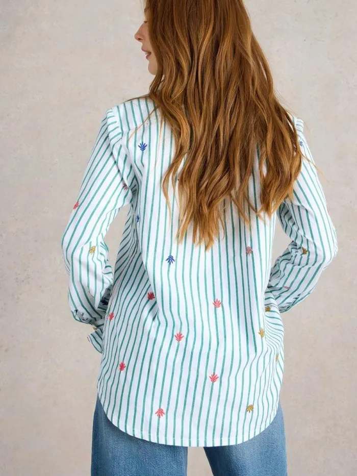 Women Sophie Embroidered Shirt Green Multi White Stuff Shirts and Blouses Women Sophie Embroidered Shirt Green Multi White Stuff Shirts and Blouses