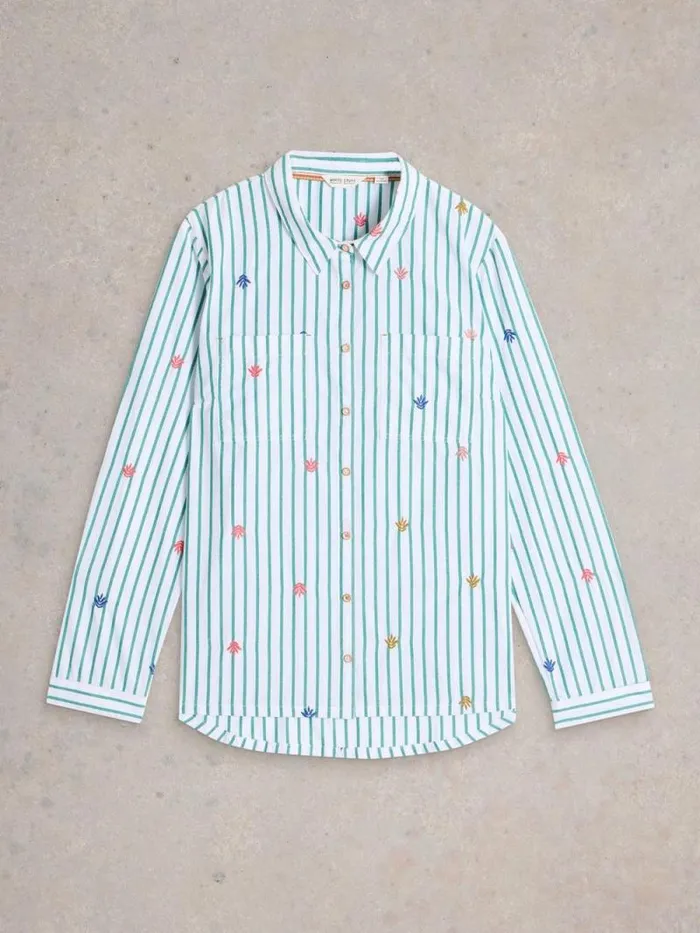 Women Sophie Embroidered Shirt Green Multi White Stuff Shirts and Blouses Women Sophie Embroidered Shirt Green Multi White Stuff Shirts and Blouses