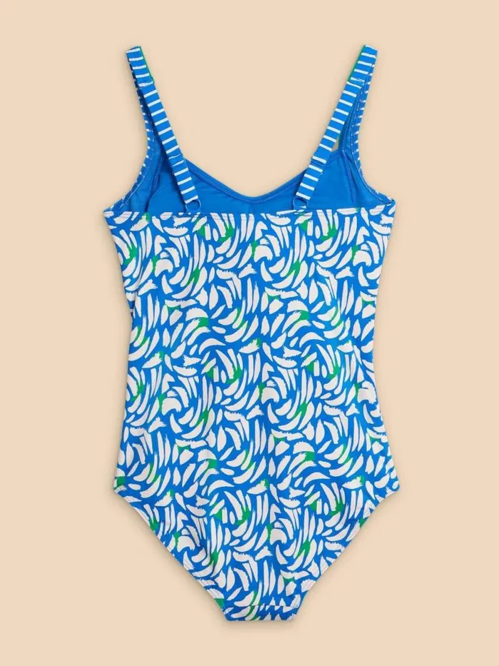 Women Splash Printed Tummy Control Swimsuit Blue Multi White Stuff Swimwear
