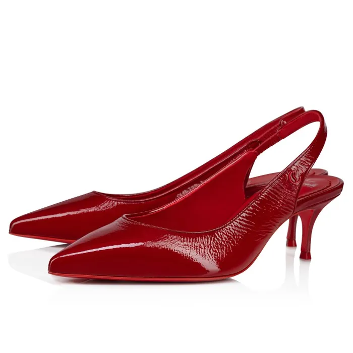 Women Sporty Kate Sling 55 Mm Sling Back Pumps 8211 Vog Patent Leather 8211 Loubi Christian Louboutin Pumps