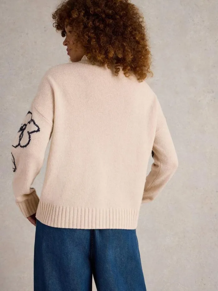 Women SPRIG FLORAL JUMPER Natural Multi White Stuff Knitwear