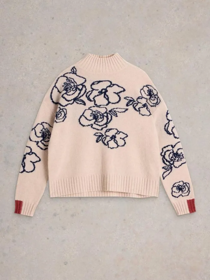 Women SPRIG FLORAL JUMPER Natural Multi White Stuff Knitwear