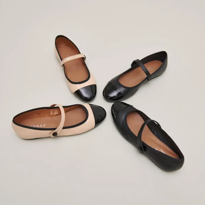 Women Strappy Ballerinas Black JONAK Ballet Flats