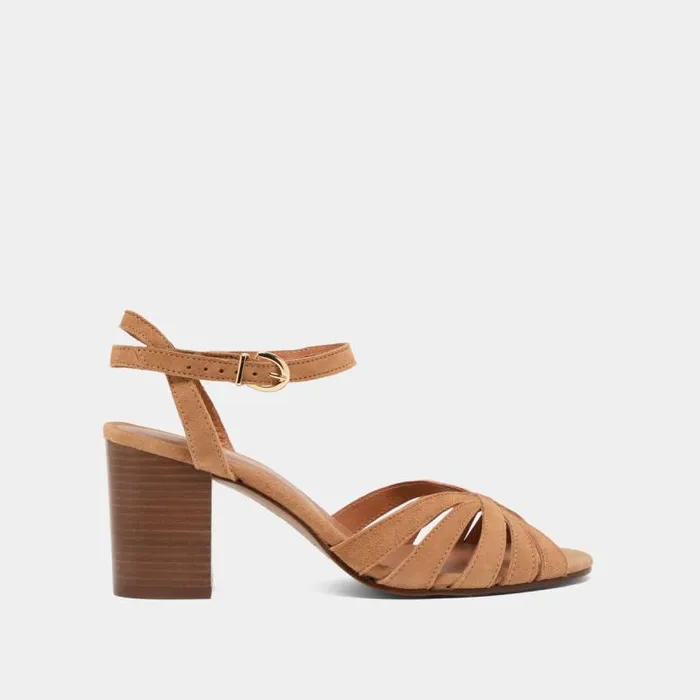 Women Strappy Sandals With Open Toe Camel JONAK Sandals