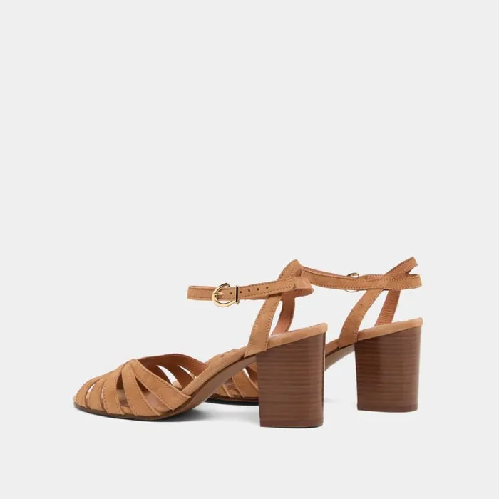 Women Strappy Sandals With Open Toe Camel JONAK Sandals