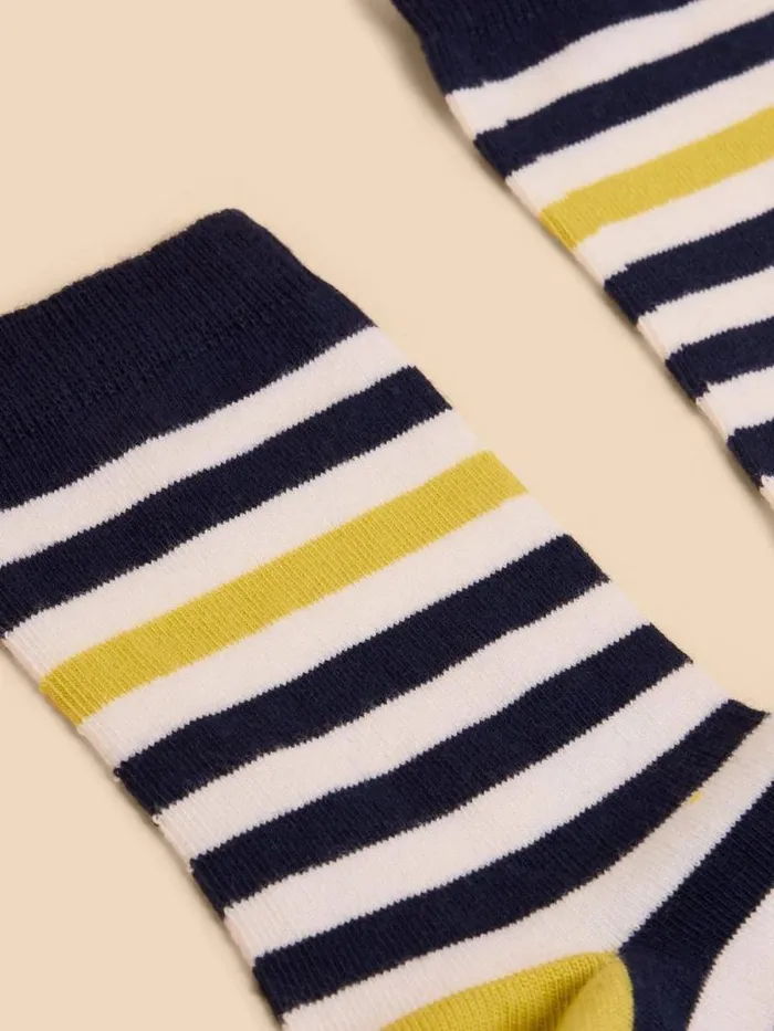 Women Striped Ankle Sock Navy Multi White Stuff Socks