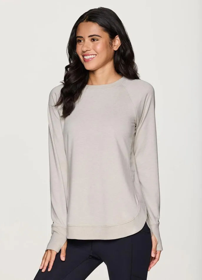 Women Studio French Terry Sweatshirt Sand RBX Active Sweatshirts