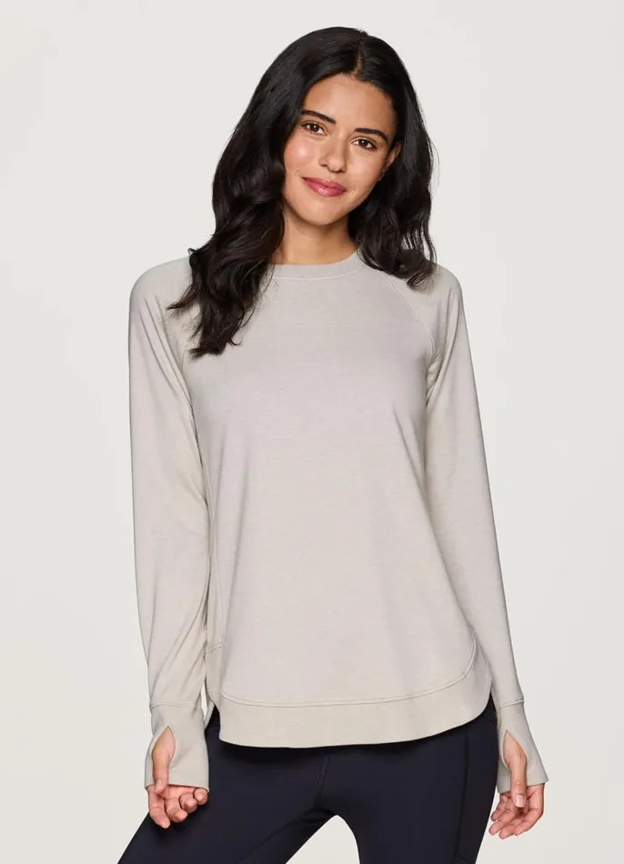 Women Studio French Terry Sweatshirt Sand RBX Active Sweatshirts