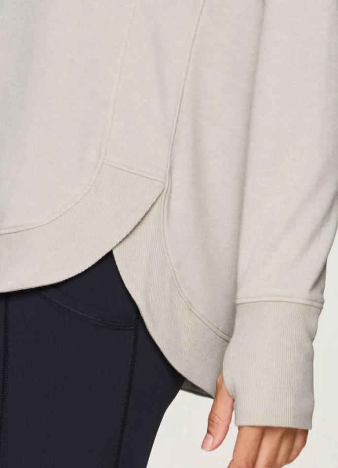 Women Studio French Terry Sweatshirt Sand RBX Active Sweatshirts