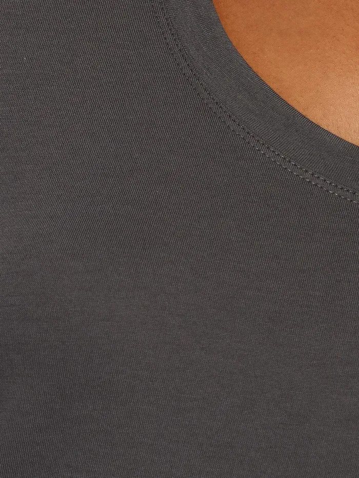 Women Supima Cotton Scoop Neck Tee Carbon Jigsaw Shirts and Tops