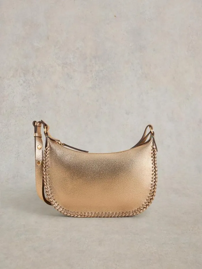 Women Suzie Swing Convertible Bag Gold Tone Metallic White Stuff Bags and Purses