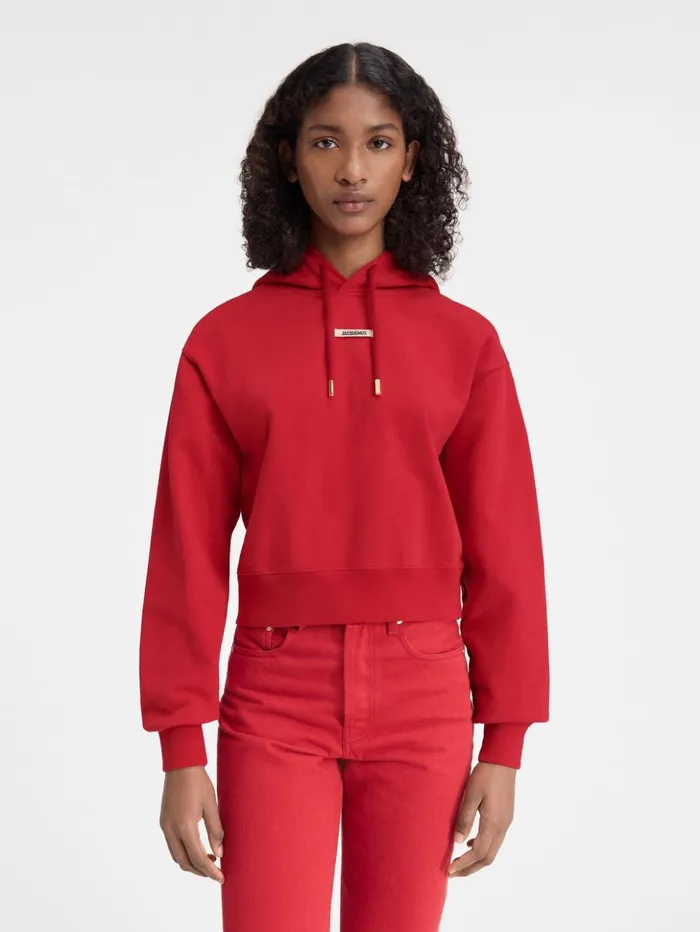 Women Sweatshirts and Joggings JACQUEMUS The Gros Grain Hoodie Dark Red