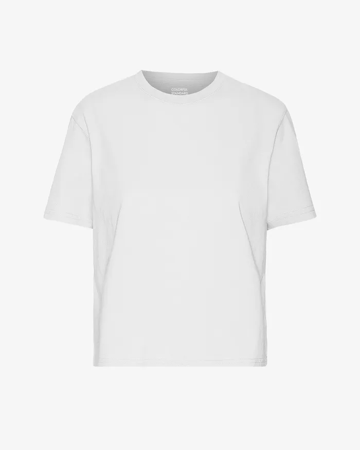 Women TShirts Colorfulstandard Organic Boxy Crop Tee 8211 Optical White