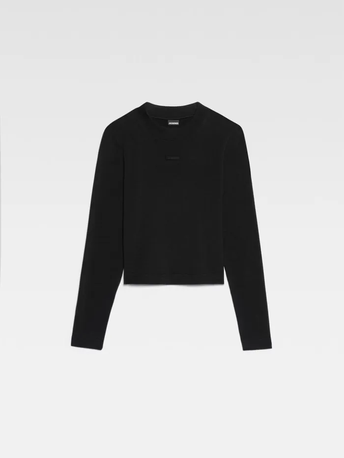 Women Tshirts JACQUEMUS The Gros Grain Longsleeve Tshirt Black Women Tshirts JACQUEMUS The Gros Grain Longsleeve Tshirt Black