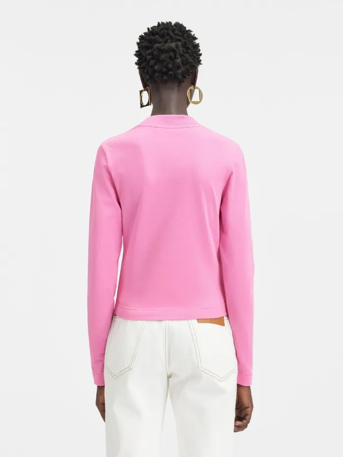 Women Tshirts JACQUEMUS The Gros Grain Longsleeve Tshirt Pink Women Tshirts JACQUEMUS The Gros Grain Longsleeve Tshirt Pink