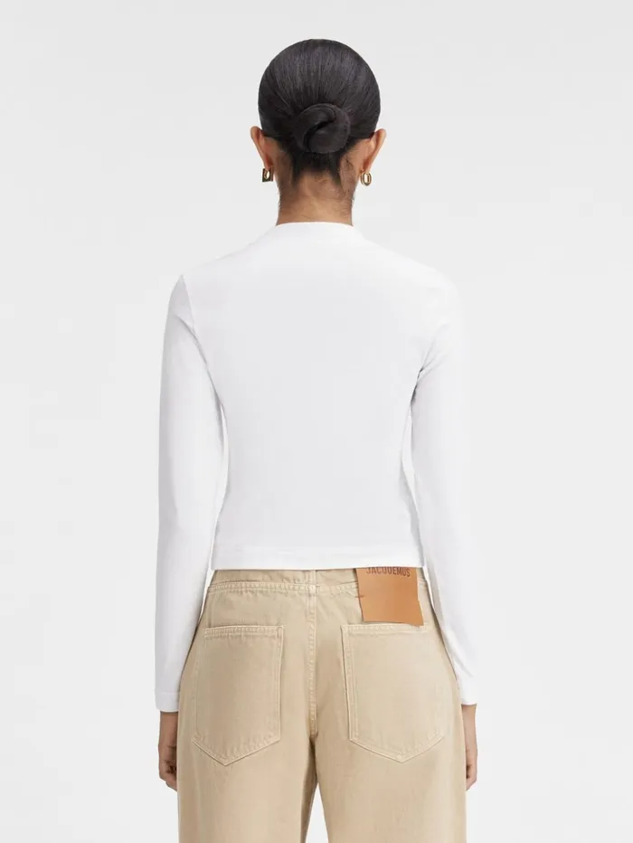 Women Tshirts JACQUEMUS The Gros Grain Longsleeve Tshirt White