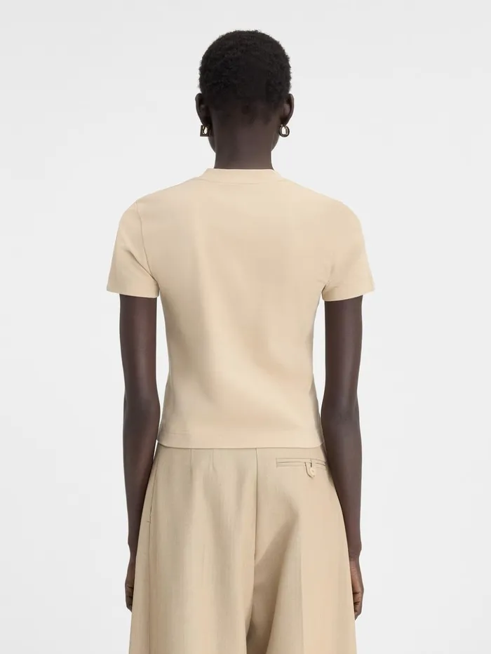 Women Tshirts JACQUEMUS The Gros Grain Tshirt Beige Women Tshirts JACQUEMUS The Gros Grain Tshirt Beige