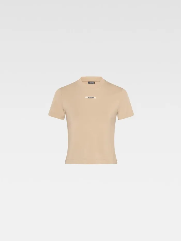 Women Tshirts JACQUEMUS The Gros Grain Tshirt Beige Women Tshirts JACQUEMUS The Gros Grain Tshirt Beige